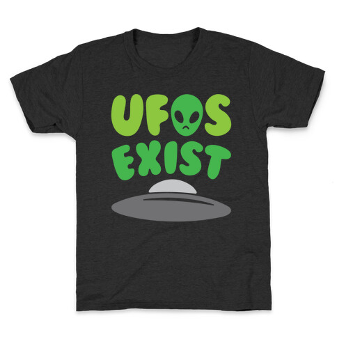 UFOS Exist White Print Kids T-Shirt