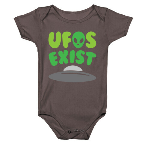 UFOS Exist White Print Baby One-Piece