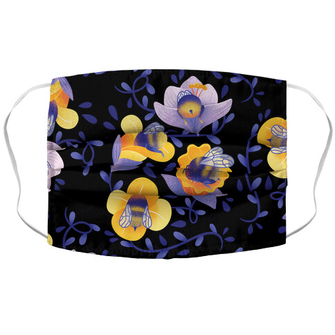 Sleepy Bumble Bee Butts Floral Accordion Face Mask