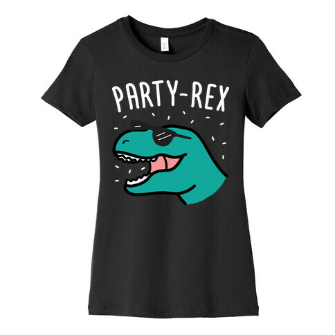 Party-Rex Dinosaur Womens T-Shirt