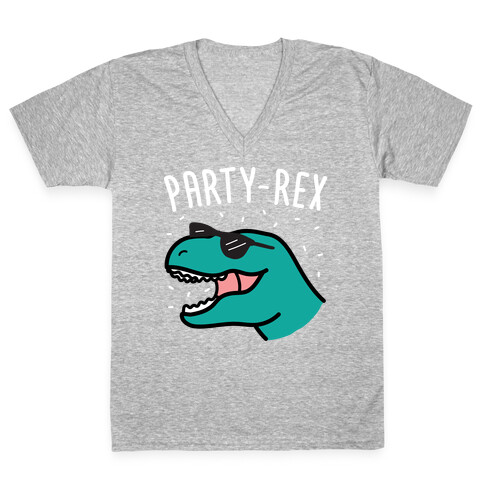 Party-Rex Dinosaur V-Neck Tee Shirt