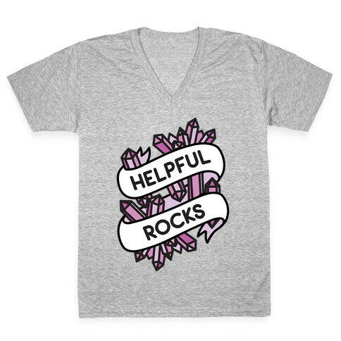 Helpful Rocks (Healing Crystals) V-Neck Tee Shirt