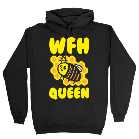 WFH Queen White Print Hooded Sweatshirt