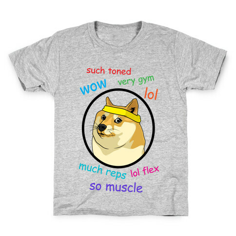 Fitness Doge (color) Kids T-Shirt