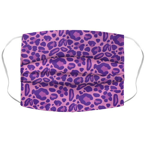 Purple Leopard Print Pattern Accordion Face Mask