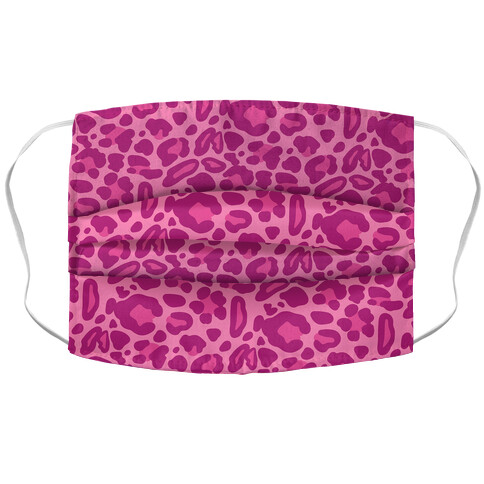 Pink Leopard Print Pattern Accordion Face Mask