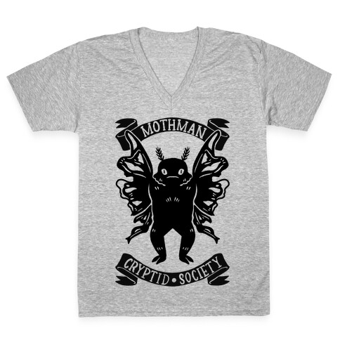 Mothman Cryptid Society V-Neck Tee Shirt