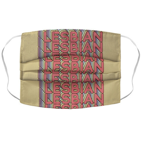 Lesbian Retro Rainbow Accordion Face Mask