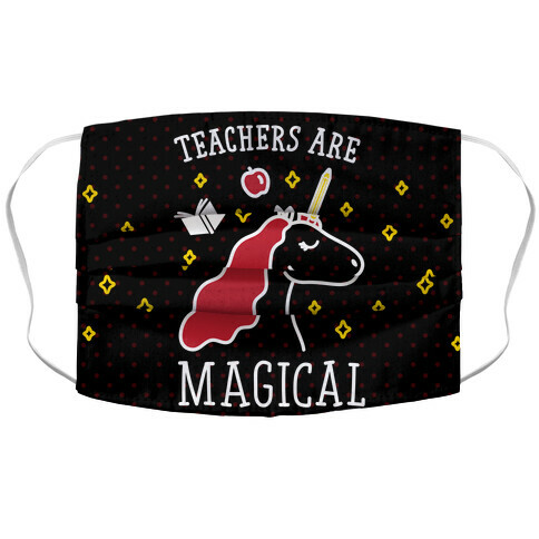 Teachers Are Magical (White) Accordion Face Mask