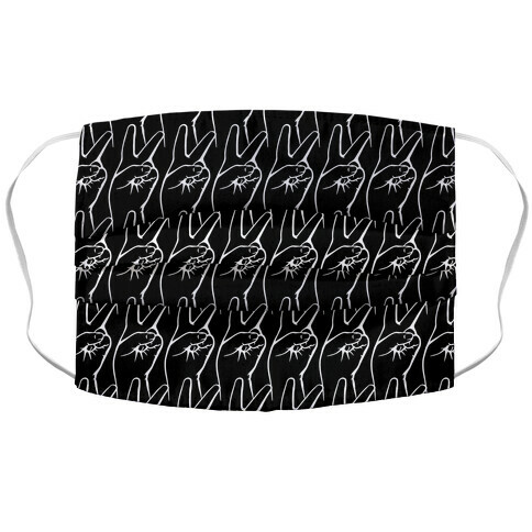 Peace Sign Black and White Pattern Accordion Face Mask