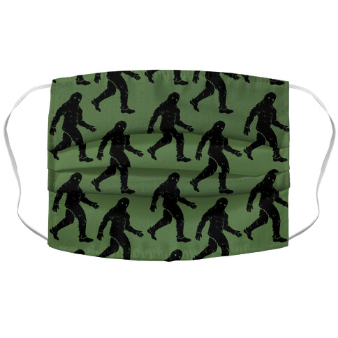 Big Foot Pattern Green Accordion Face Mask