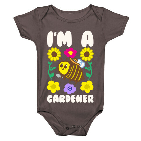 I'm A Gardener Bee White Print Baby One-Piece