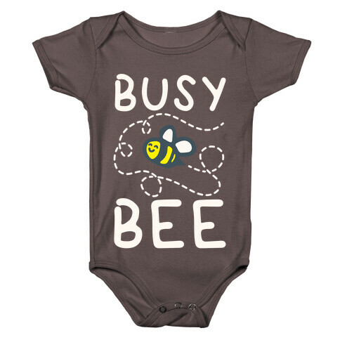 Busy Bee White Print Baby One-Piece