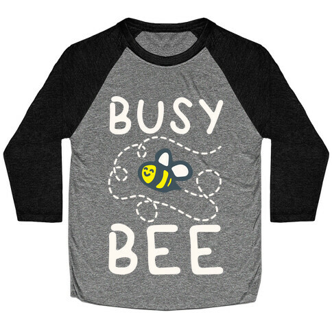 Busy Bee White Print Baseball Tee