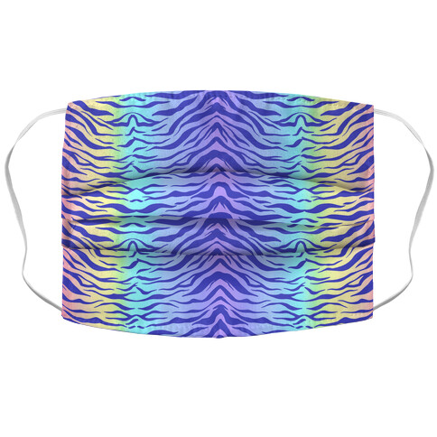 Tiger Stripe Pastel Rainbow Pattern Accordion Face Mask