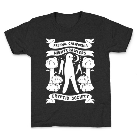 Fresno Nightcrawlers Cryptid Society White Print Kids T-Shirt