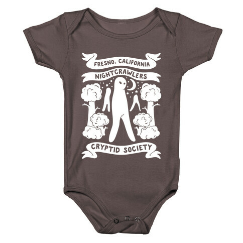 Fresno Nightcrawlers Cryptid Society White Print Baby One-Piece