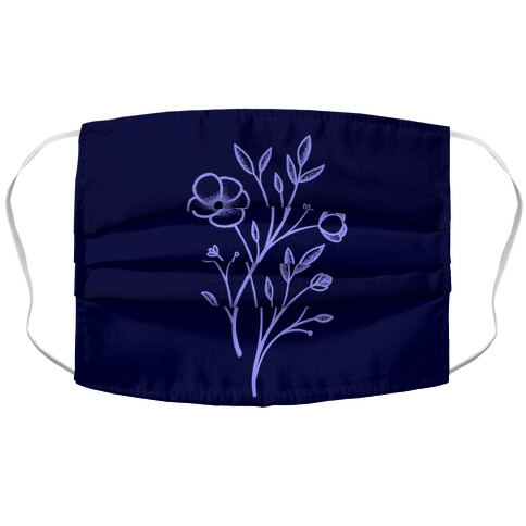 Wildflower Stippled Tattoo Accordion Face Mask