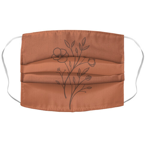 Wildflower Stippled Tattoo Accordion Face Mask