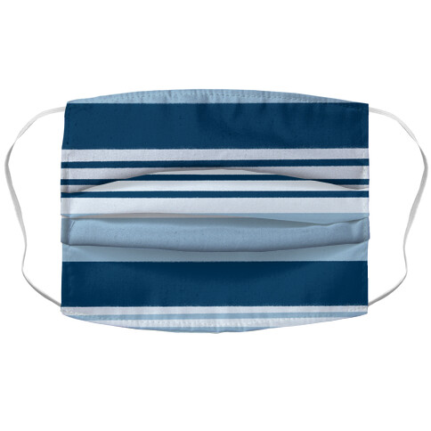 Navy Blue Horizontal Stripes Accordion Face Mask