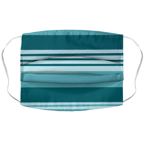 Turquoise Horizontal Stripes Accordion Face Mask