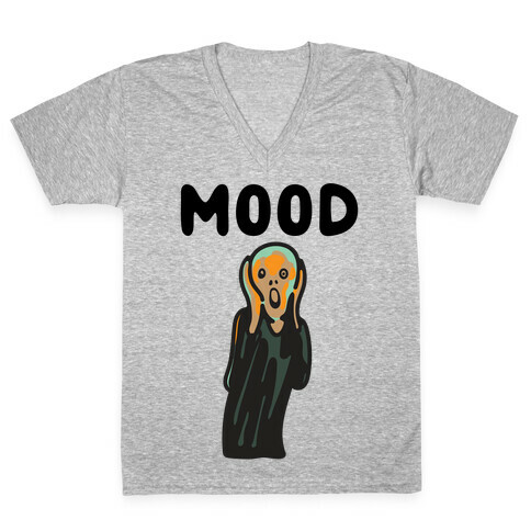 Mood The Scream Parody V-Neck Tee Shirt