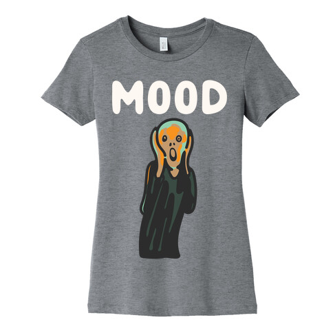 Mood The Scream Parody White Print Womens T-Shirt