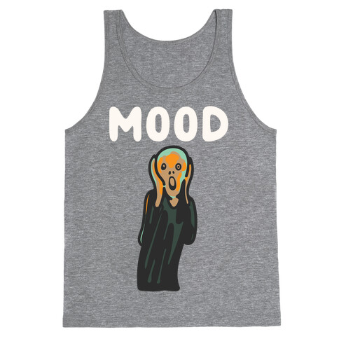 Mood The Scream Parody White Print Tank Top