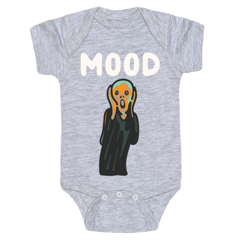 Mood The Scream Parody White Print Baby One-Piece