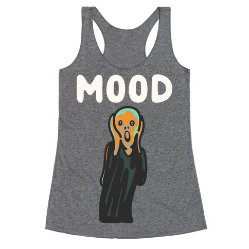 Mood The Scream Parody White Print Racerback Tank Top