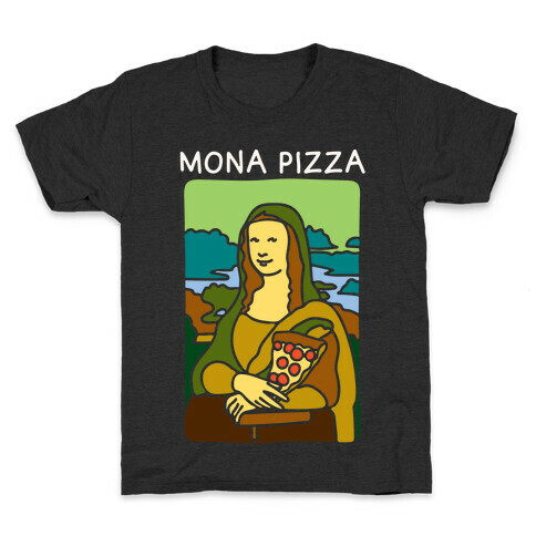 Mona Pizza Parody White Print Kids T-Shirt