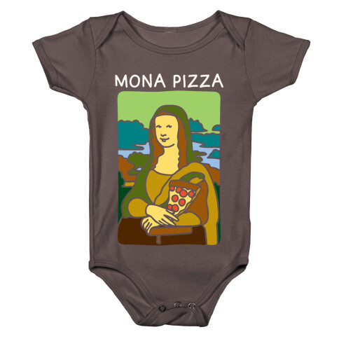 Mona Pizza Parody White Print Baby One-Piece