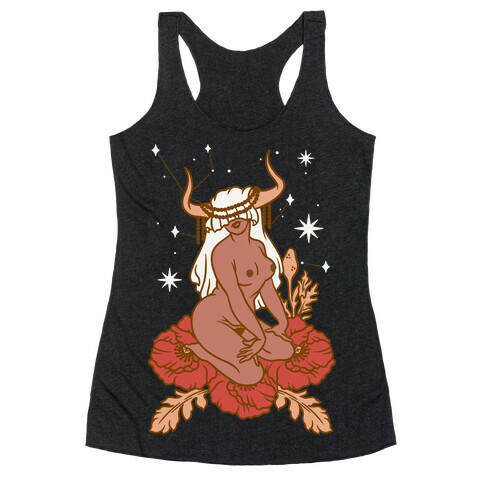 Zodiac Pinup Taurus Racerback Tank Top