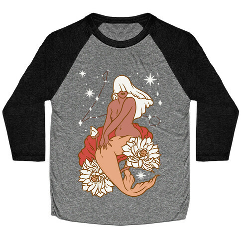 Zodiac Pinup Pisces Baseball Tee