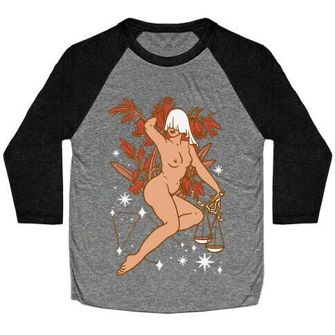 Zodiac Pinup Libra Baseball Tee