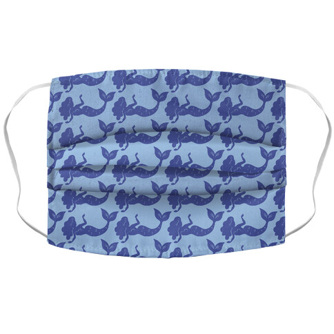 Blue Mermaid Pattern  Accordion Face Mask