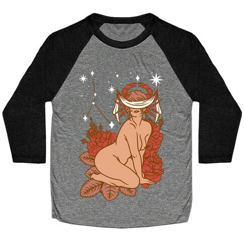 Zodiac Pinup Cancer Baseball Tee