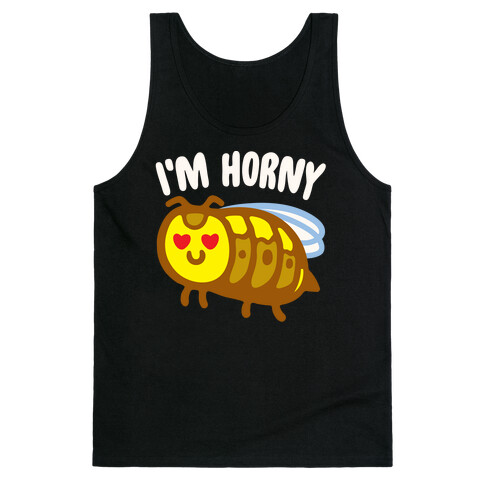 I'm Horny Hornet Parody White Print Tank Top