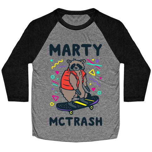 Marty McTrash Raccoon Parody Baseball Tee