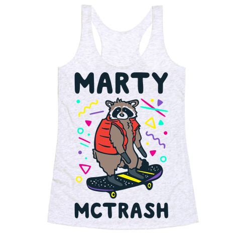 Marty McTrash Raccoon Parody Racerback Tank Top