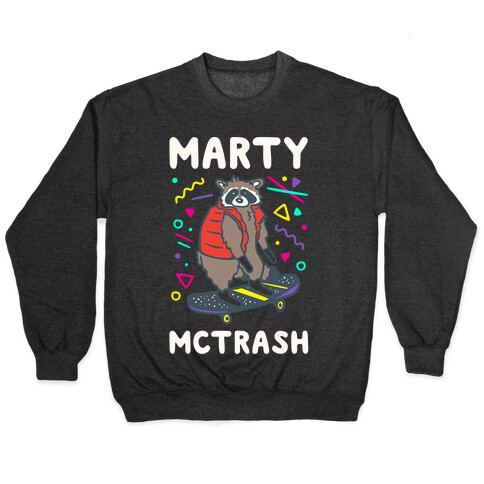 Marty McTrash Raccoon Parody White Print Pullover