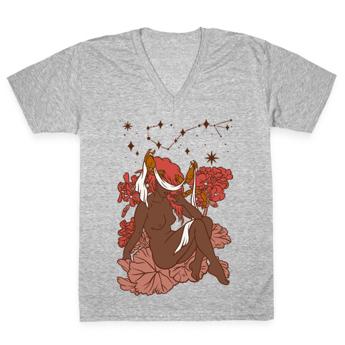 Zodiac Pinup Scorpio V-Neck Tee Shirt