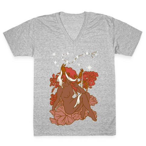 Zodiac Pinup Scorpio V-Neck Tee Shirt