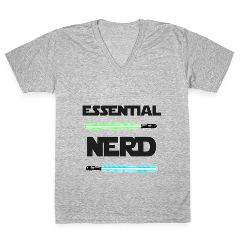 Essential Nerd Star Wars Parody Lightsaber V-Neck Tee Shirt