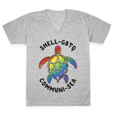 ShellGBTQ Communisea (LGBTQ Turtle) V-Neck Tee Shirt