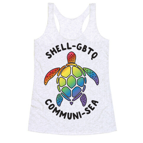 ShellGBTQ Communisea (LGBTQ Turtle) Racerback Tank Top