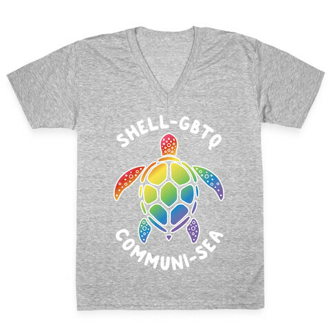 ShellGBTQ Communisea (LGBTQ Turtle) V-Neck Tee Shirt
