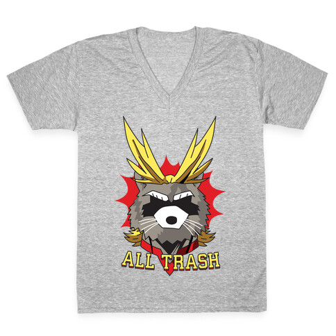 All Trash (All Might Raccoon) V-Neck Tee Shirt