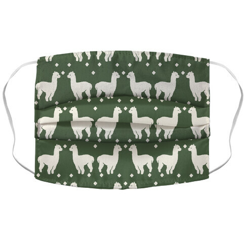 Llama Chive Boho Pattern Accordion Face Mask