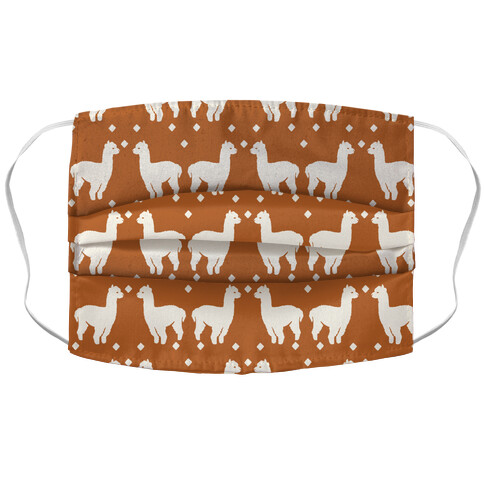 Llama Rust Boho Pattern Accordion Face Mask